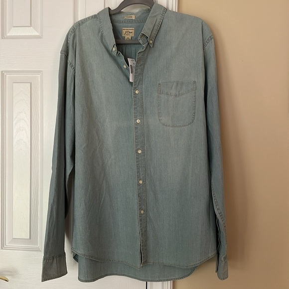 J. Crew Classic Fit Stretch Button Down Light Blue Long Sleeve Men’s XXL Faded - Picture 1 of 12